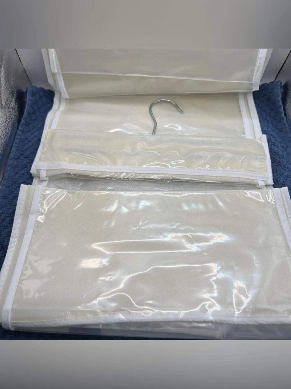 Cream HANGING HANDBAG Purse ORGANIZER Closet 8 slots
